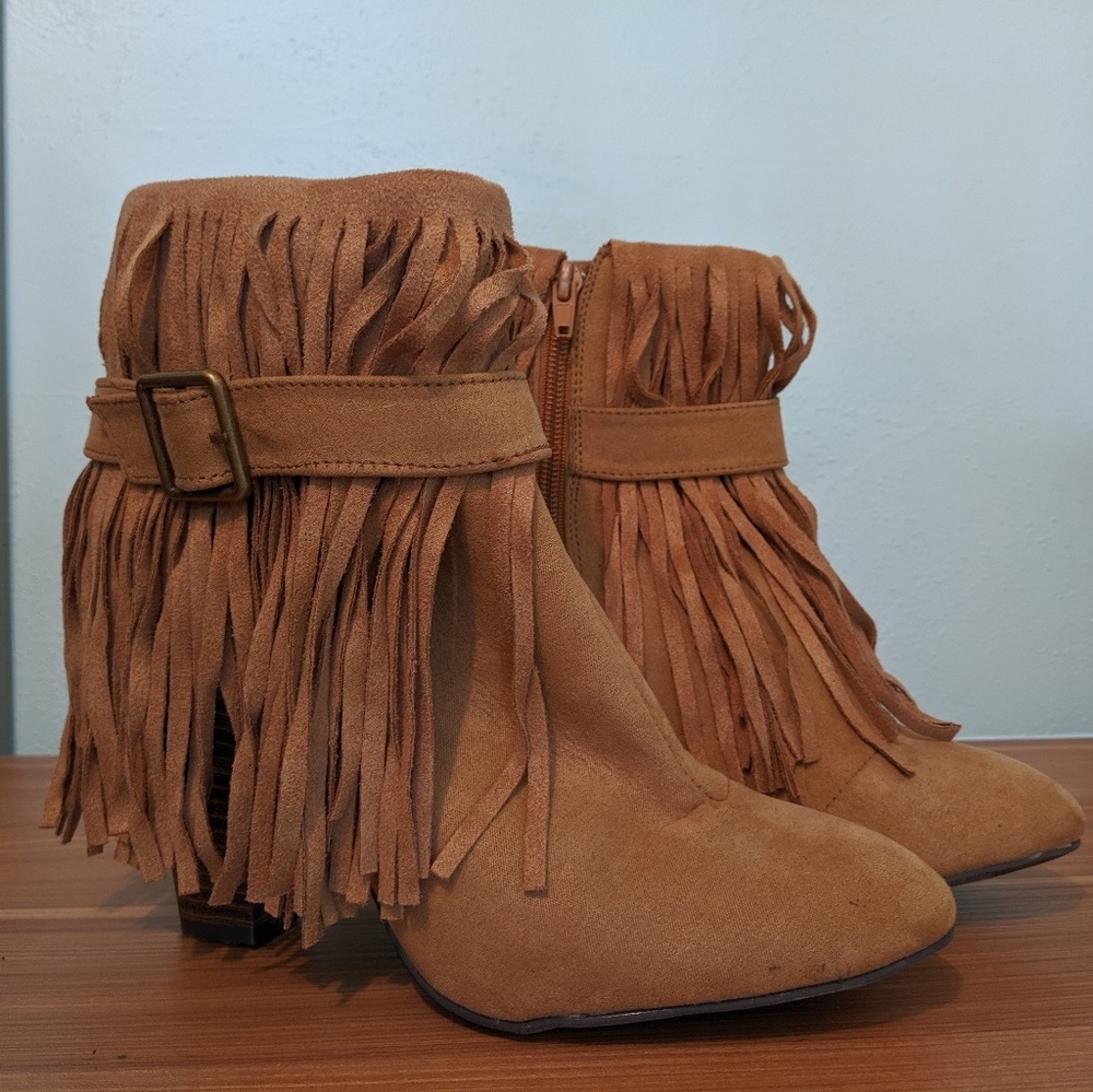 Fringe Heeled Booties